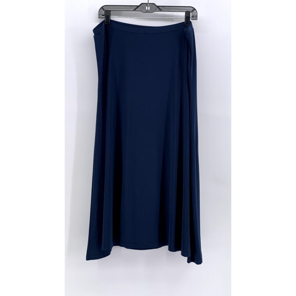 CHAPS Women's Navy Solid Pull-On Maxi Skirt SZ L